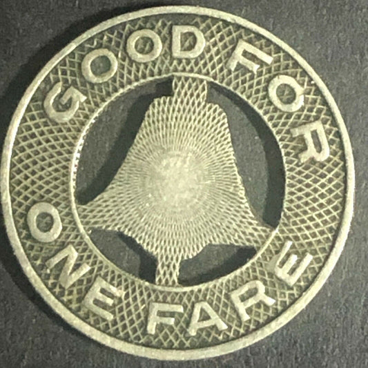 c1928 16mm Los Angeles Railway G/F One Fare Transit Token CA