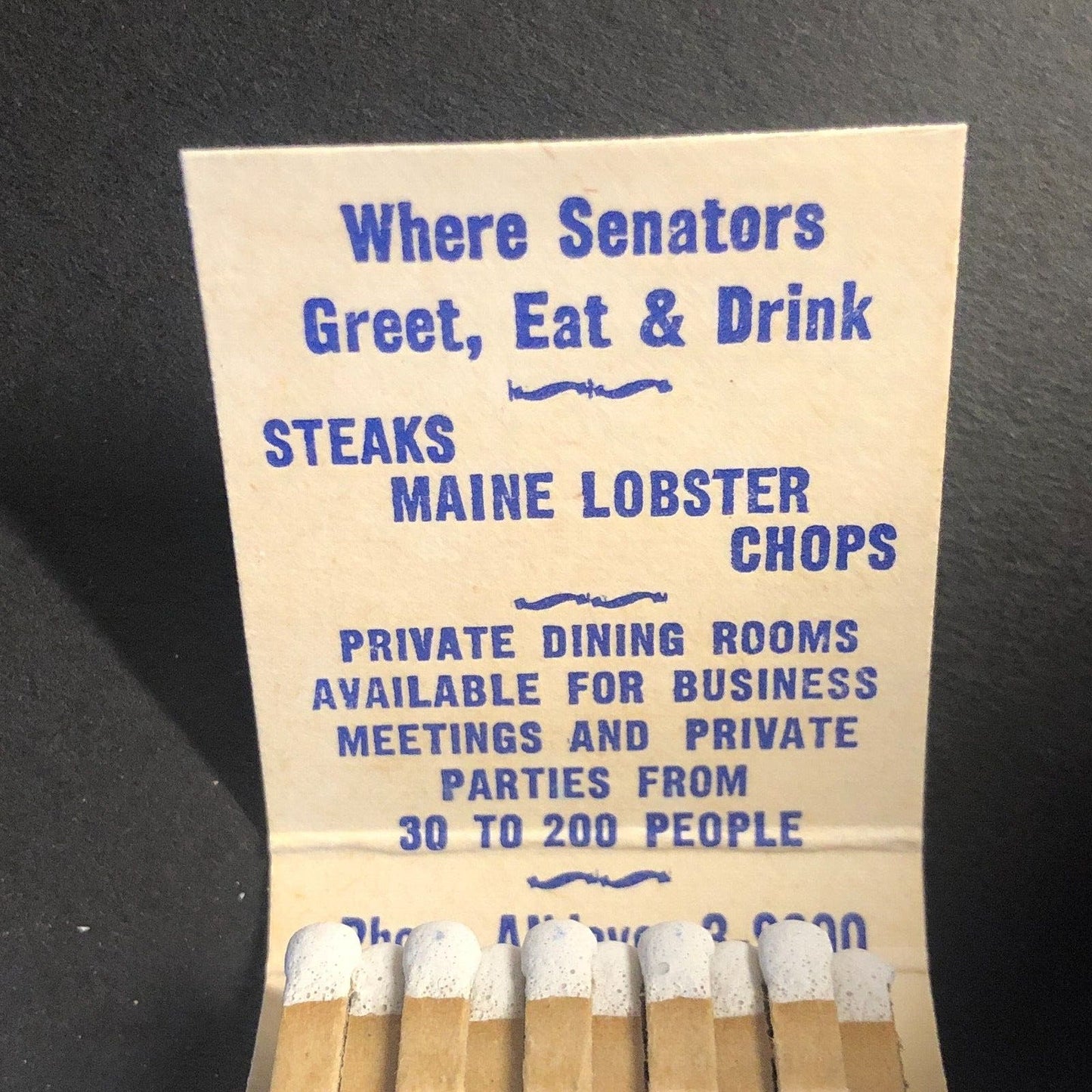 Barney's Market Club Restaurant Chicago Vintage Full Matchbook c1940's-50's VGC