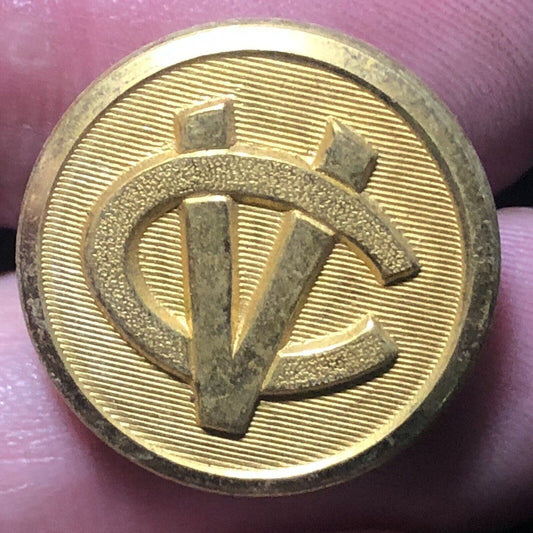 Central Vermont Railway Brass Uniform Button 3/4" dia. Superior Quality