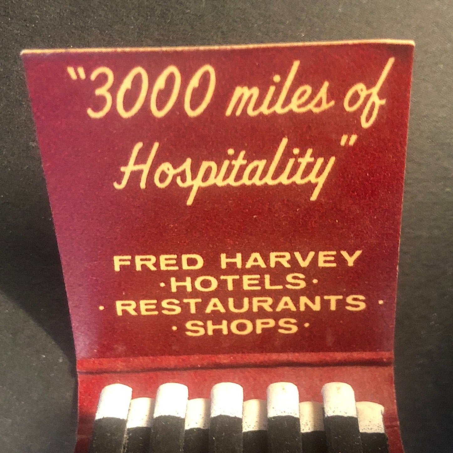 Fred Harvey's Hotels Restaurants Vintage Full Matchbook c1960's-73 VGC