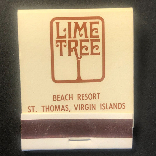 Lime Tree Beach Resort St. Thomas, VI Vintage Full Matchbook c1960's-73 Scarce