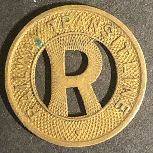 c1920's-40's 16mm Railway Transit Line Brass G/F One Fare Token South Bend Ind.