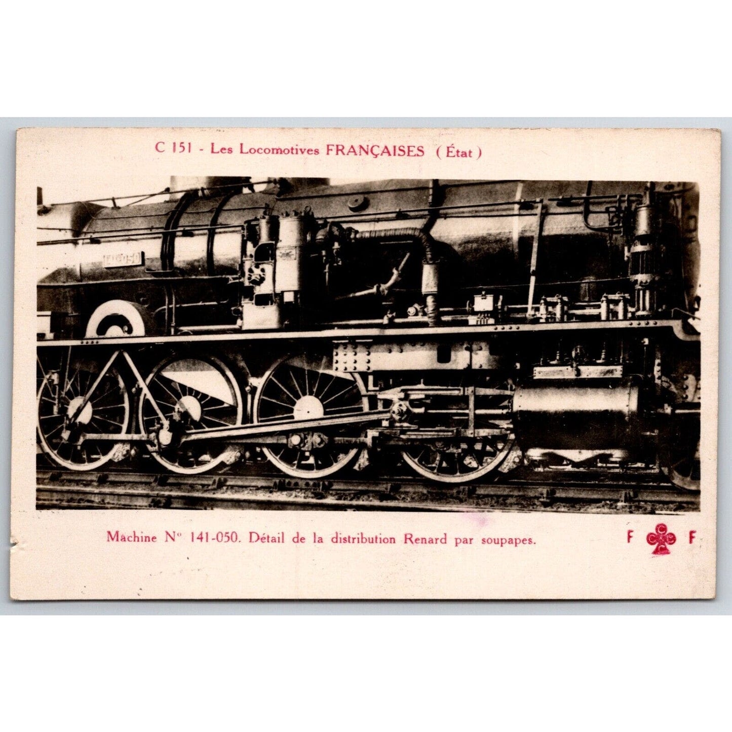 French Railroad RPPC* Postcard Machine 141-050 C 151 c1910 F. Fleury