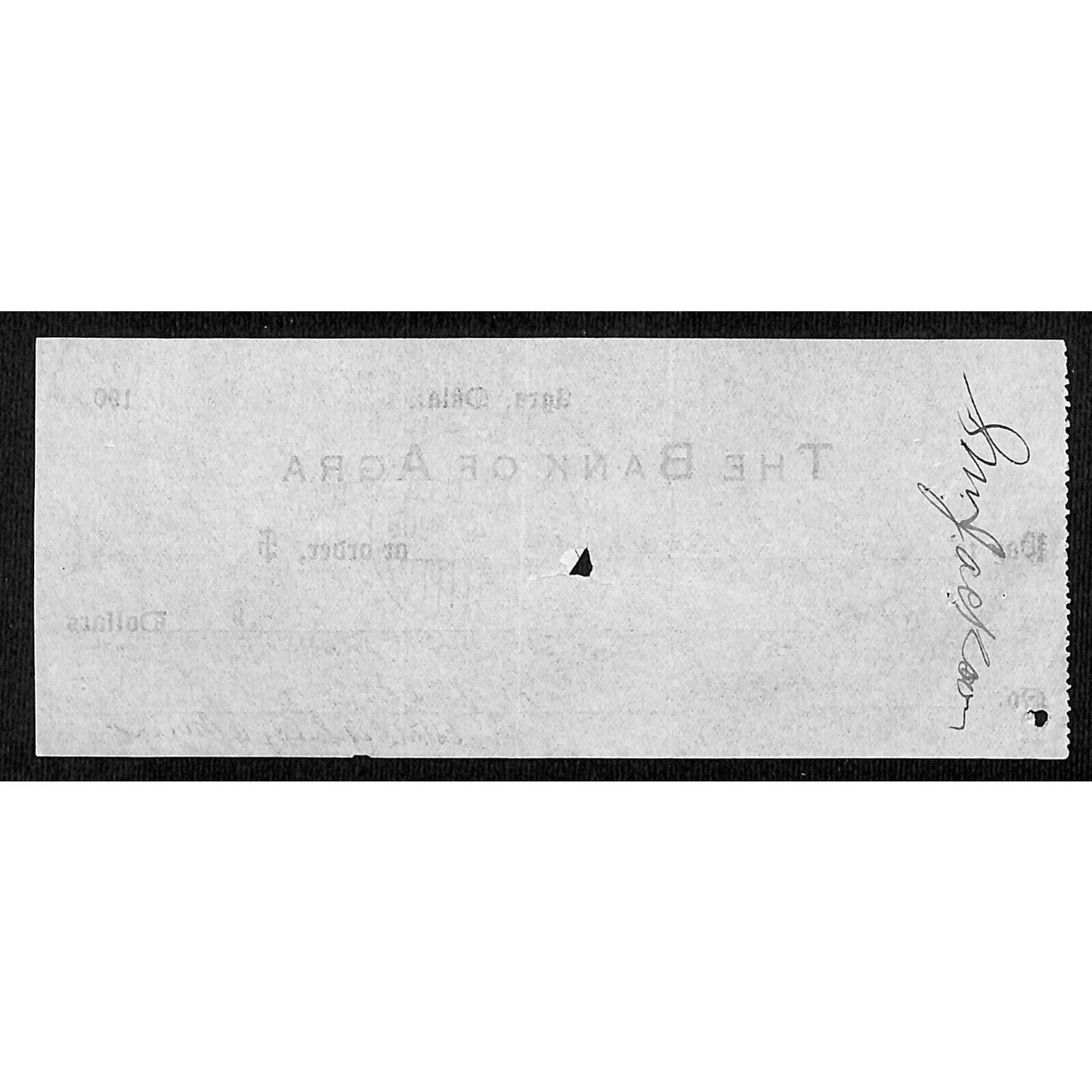 Agra, OK 1905 Territorial Bank Check - Scarce