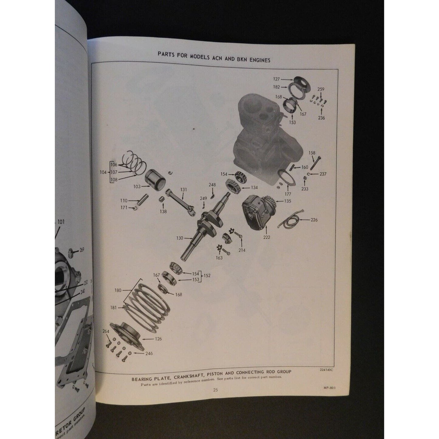 c1930's-40's Wisconsin ACN BKN Engine 53+ pgs Instruction & Parts Book MM-270-B