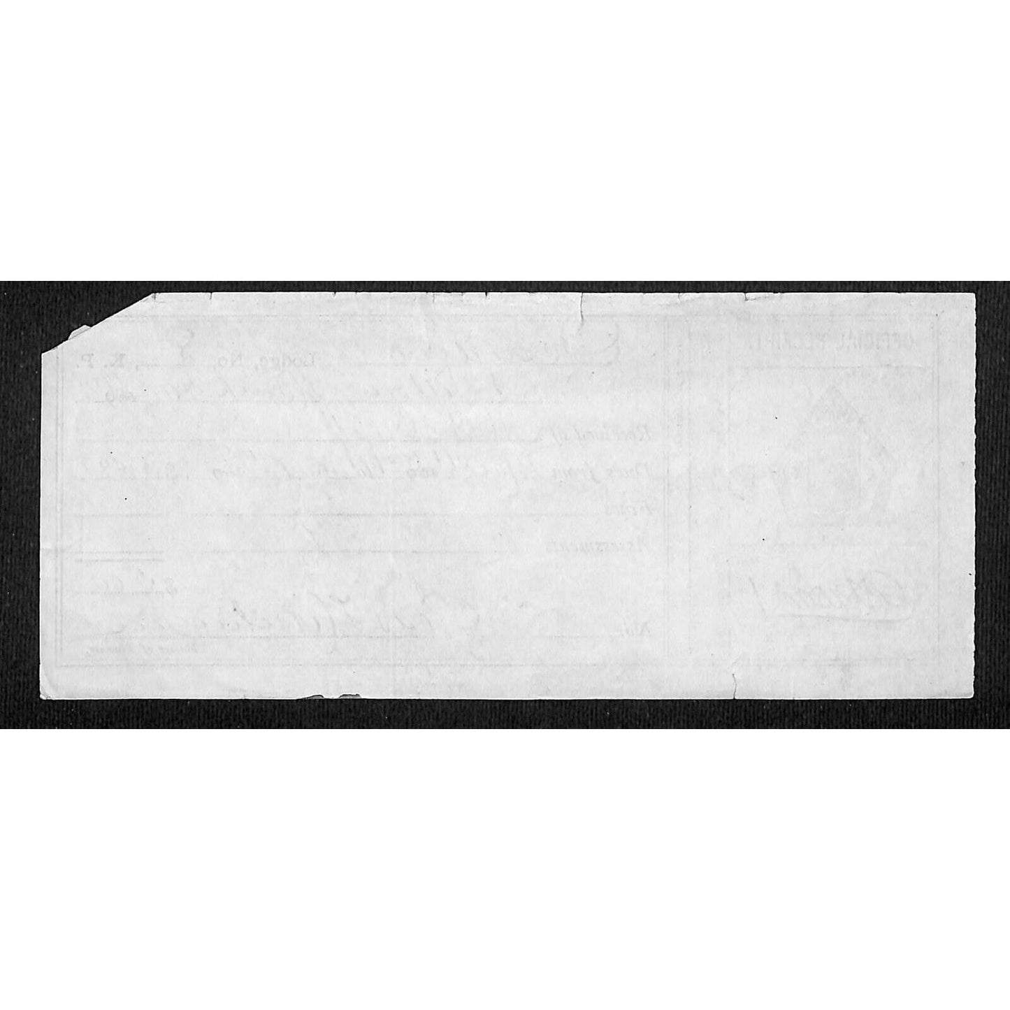Knights of Pythias Montana 1900 Occident Lodge No. 8 Dues Receipt