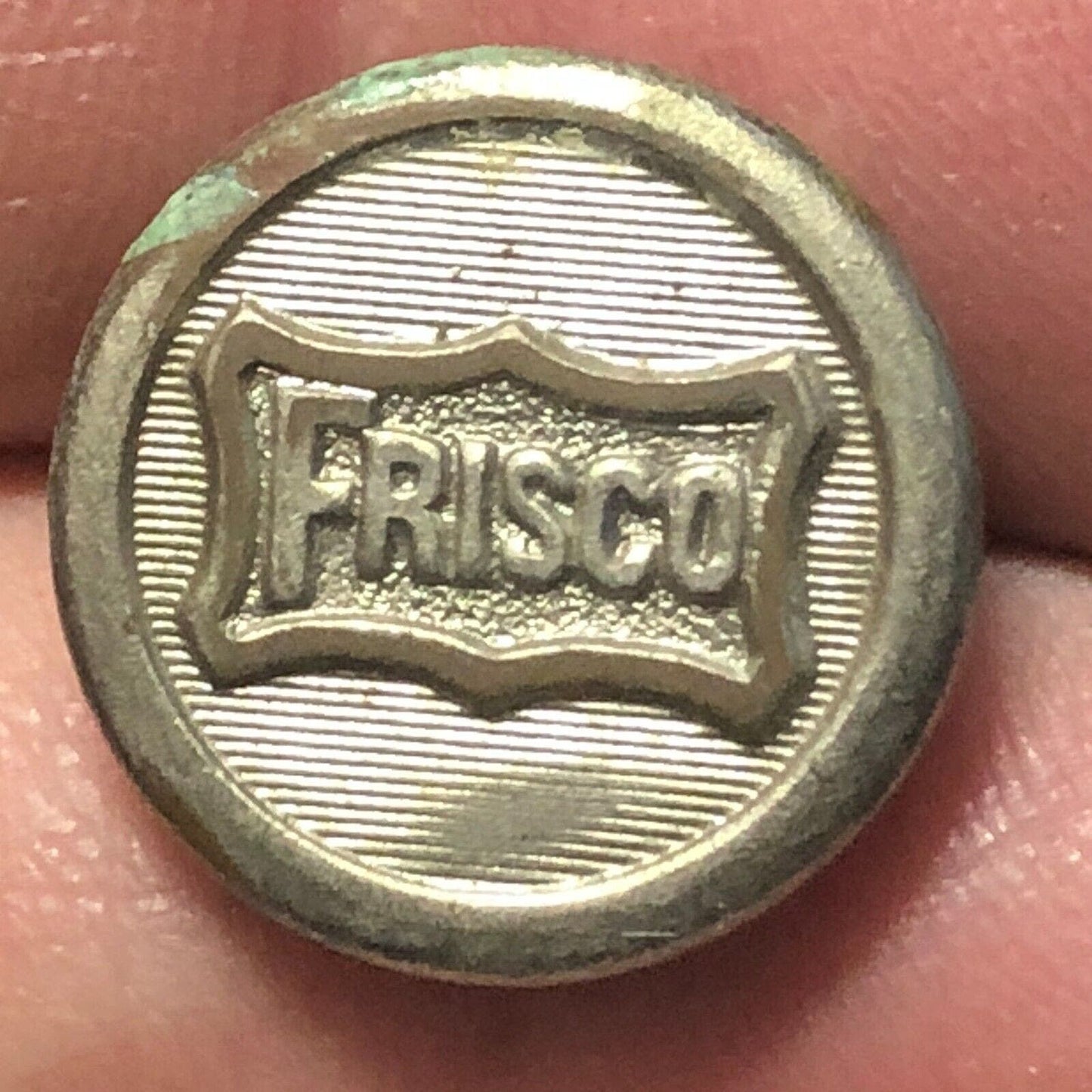 Frisco St. Louis–San Francisco Railway Brass Uniform Button 1/2" Damage