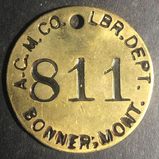 Anaconda Copper Mining Co. Bonner, MONT MT Brass Tool Check Tag #811 Scarce