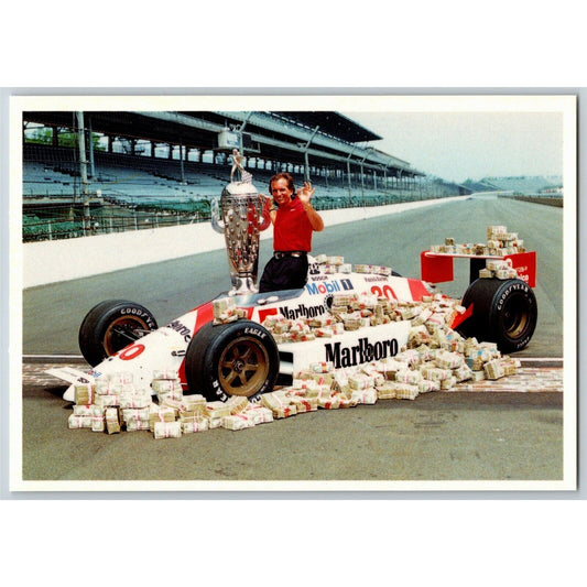 c1989 Indy 500 - Emerson Fittipaldi - Motor Speedway NOS 4" x 5 3/4" Postcard