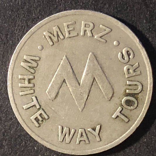 Merz White Way Tours Philadelphia WM Transit / Bus Token 19mm Scarce