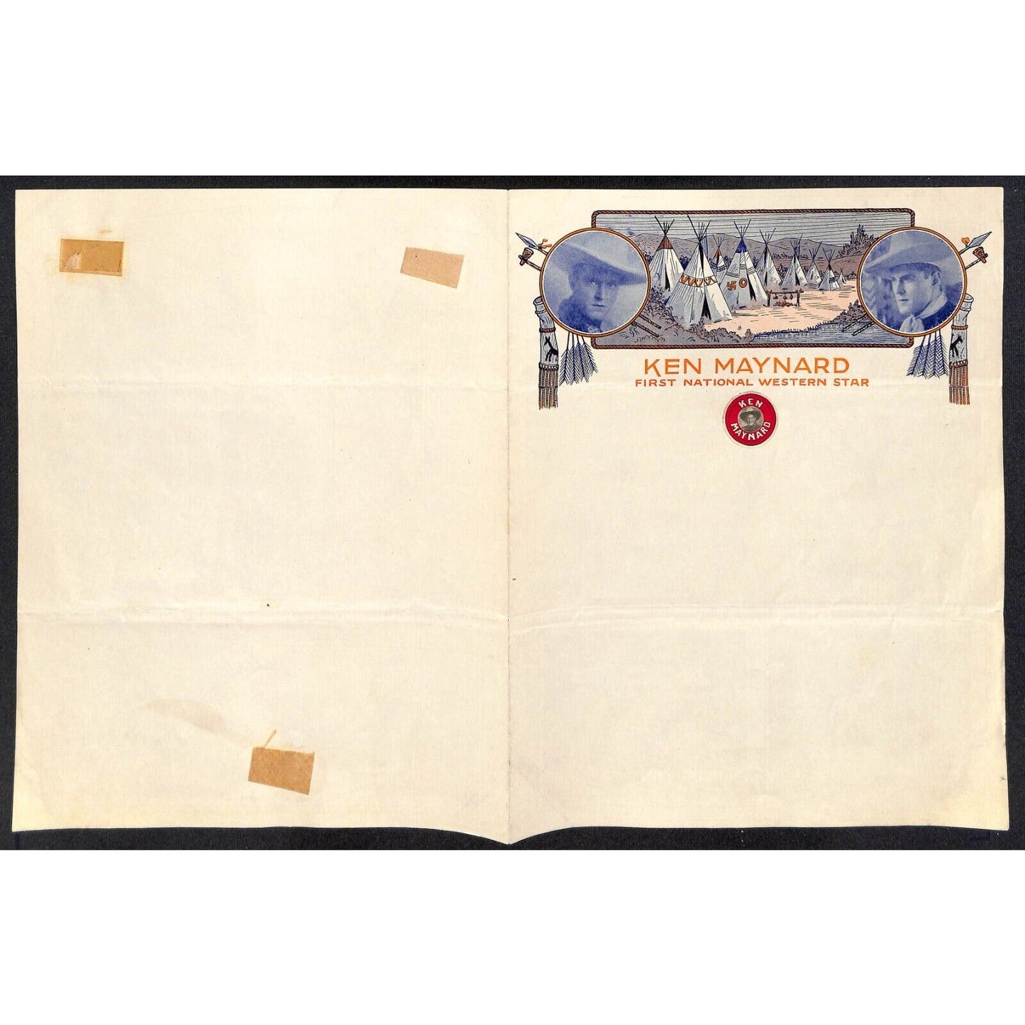 Ken Maynard "First National Western Star" Pictorial Circus Letterhead c1930's
