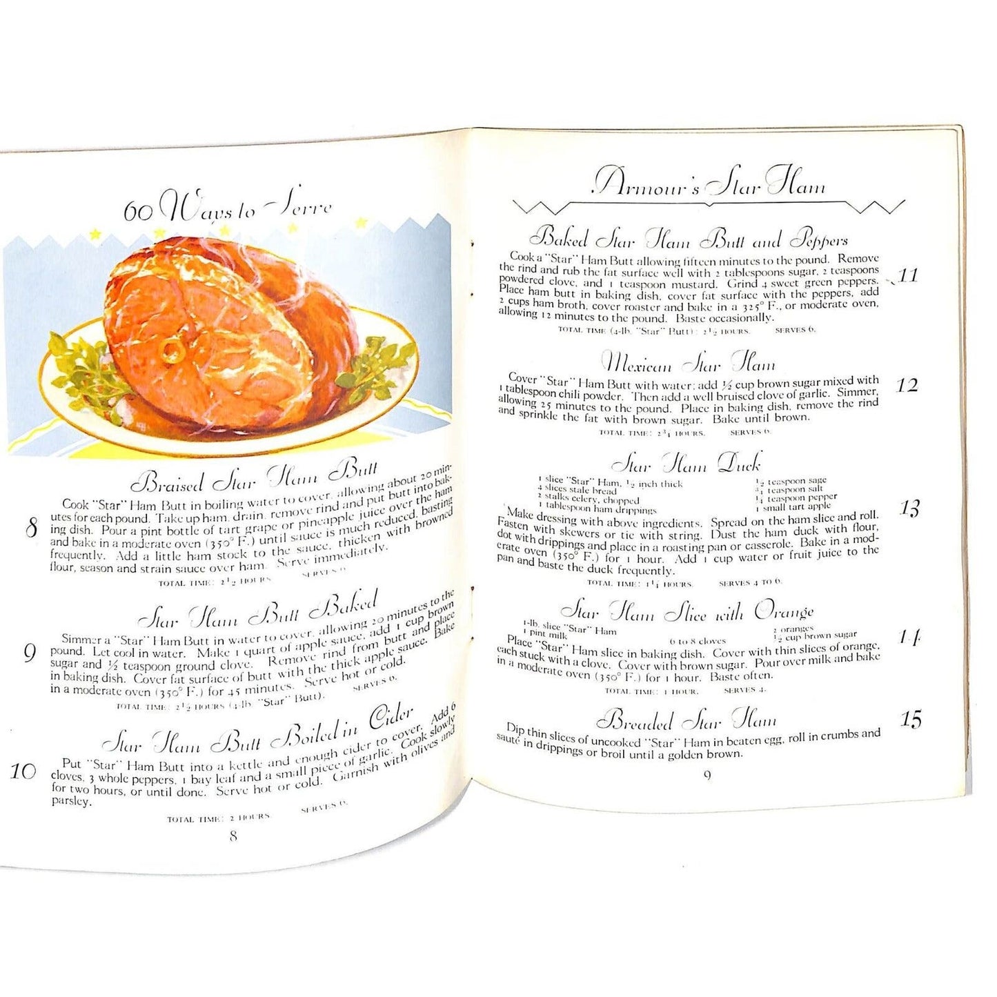 Armour and Company "60 Ways to Serve Ham" Booklet c1925-35 17pp
