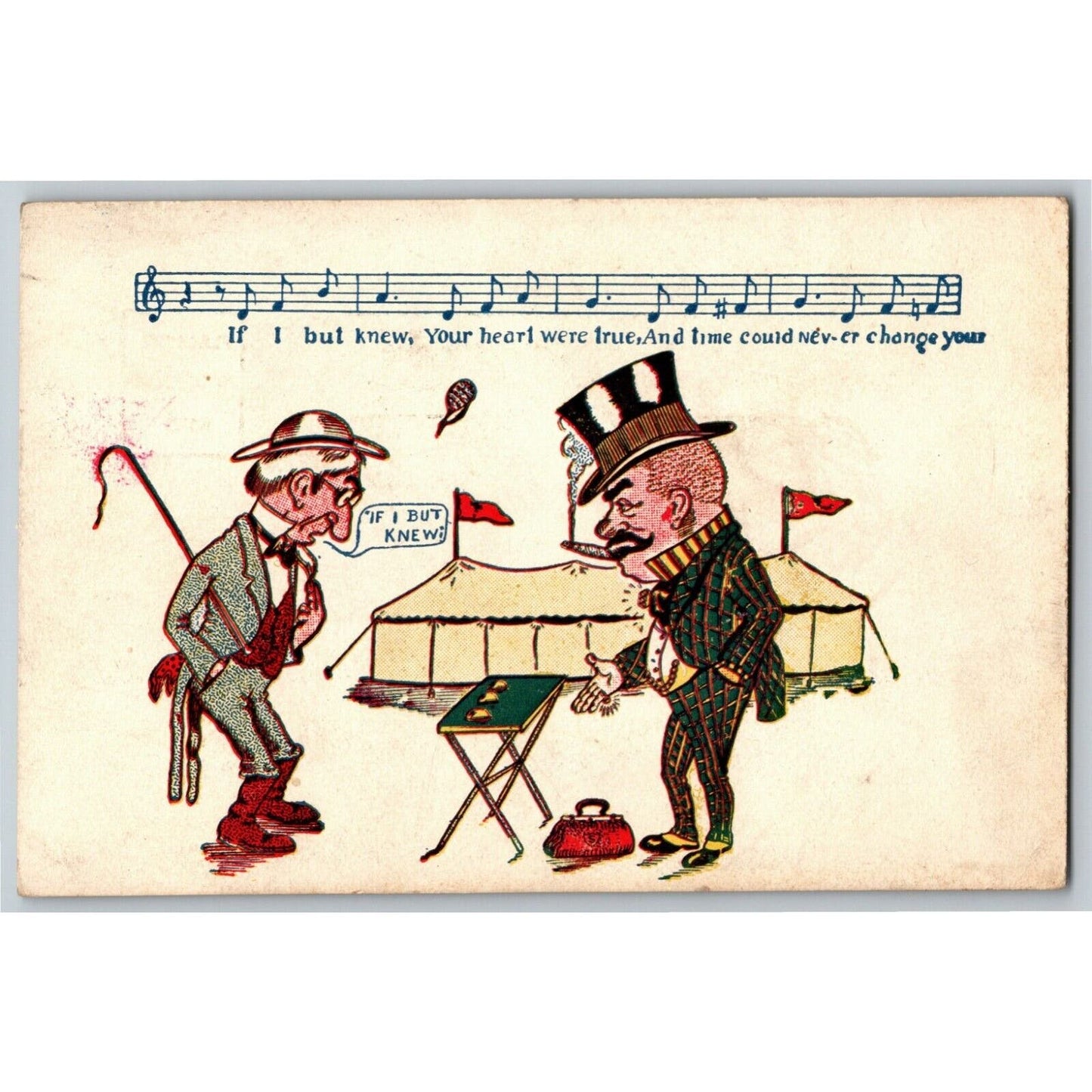 "3 Card Monte" c1905 Undivided NP Comic Scam Humor Postcard