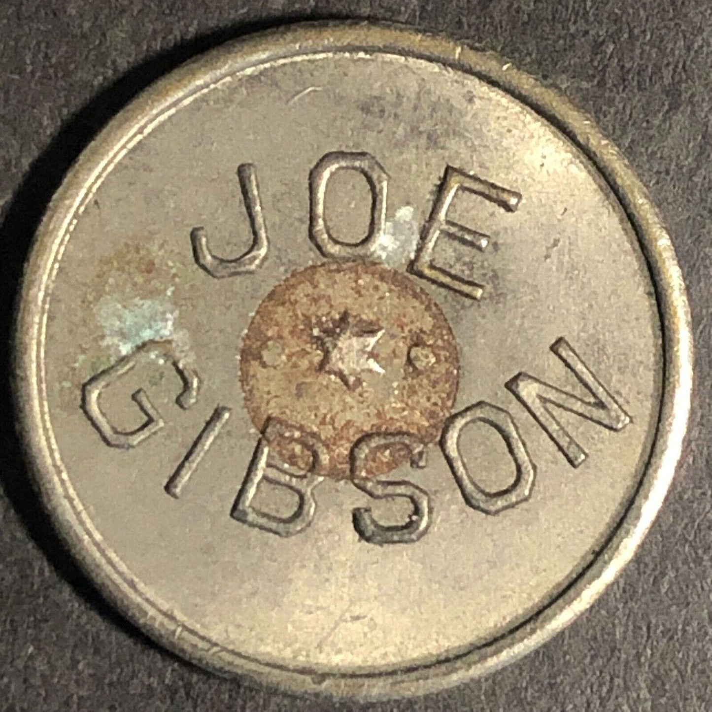 Joe Gibson (Amusement ? Minnesota ?) White Metal Trade Token 21mm