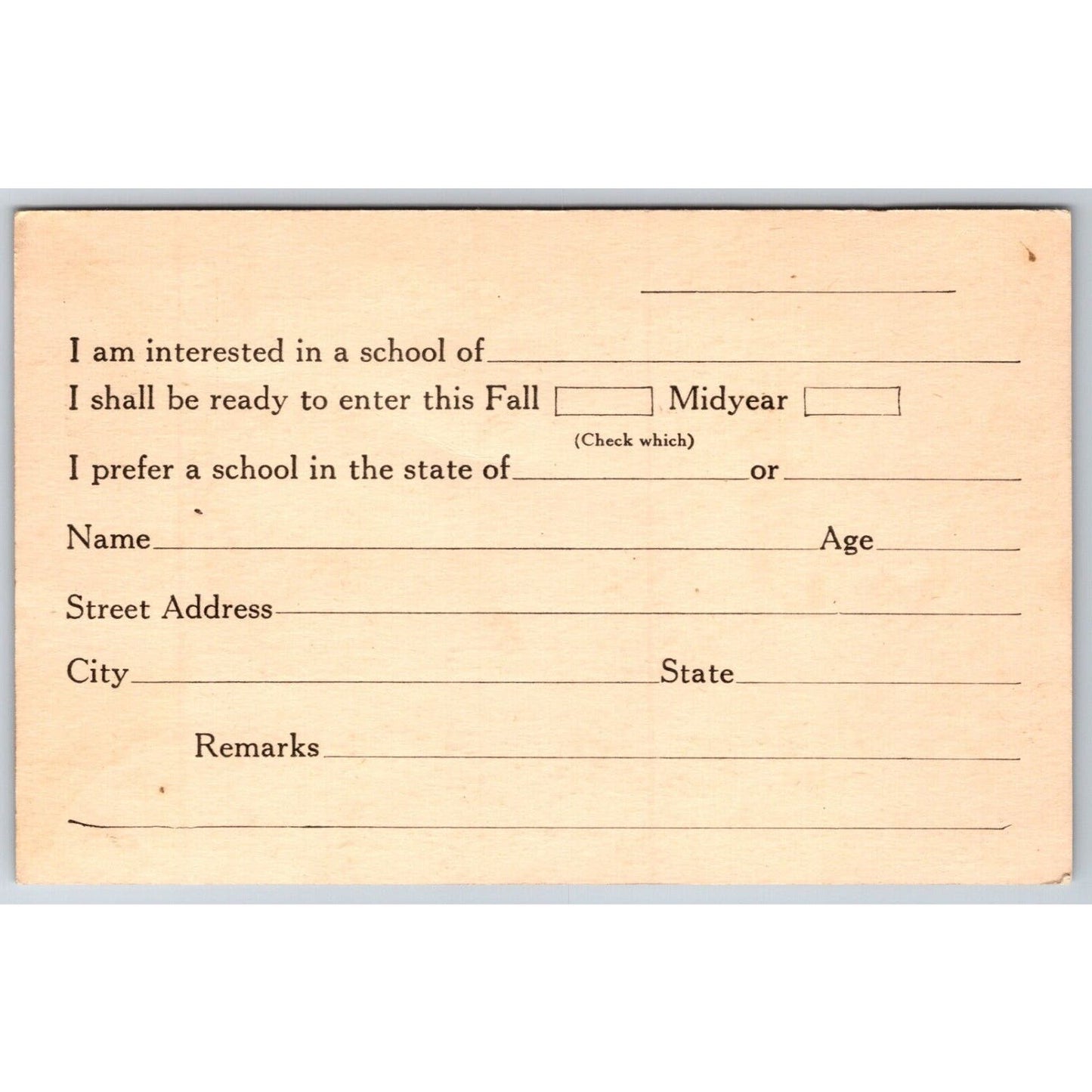 The Red Book Magazine NYC Info Return Form Postcard 1920's Unposted VGC