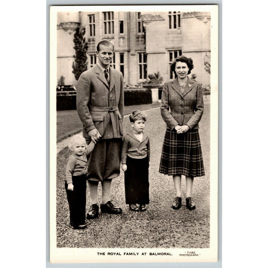 c1950's "The Royal Family at Balmoral" Queen Elizabeth PPC Postcard - Unposted
