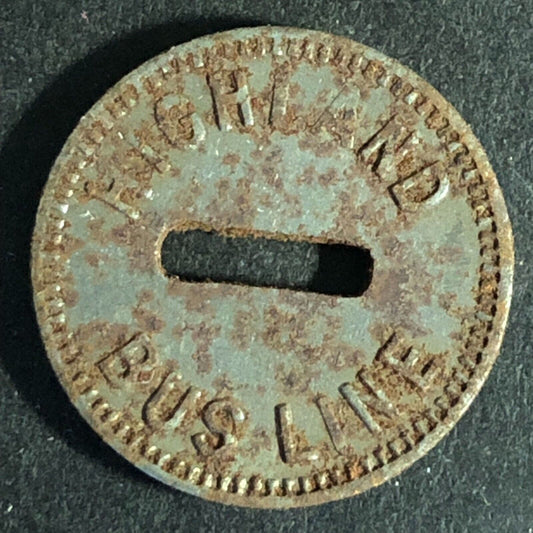 Highland Bus Line (Ambridge, PA) Steel G/F One Fare Transit Token 19.25mm Scarce