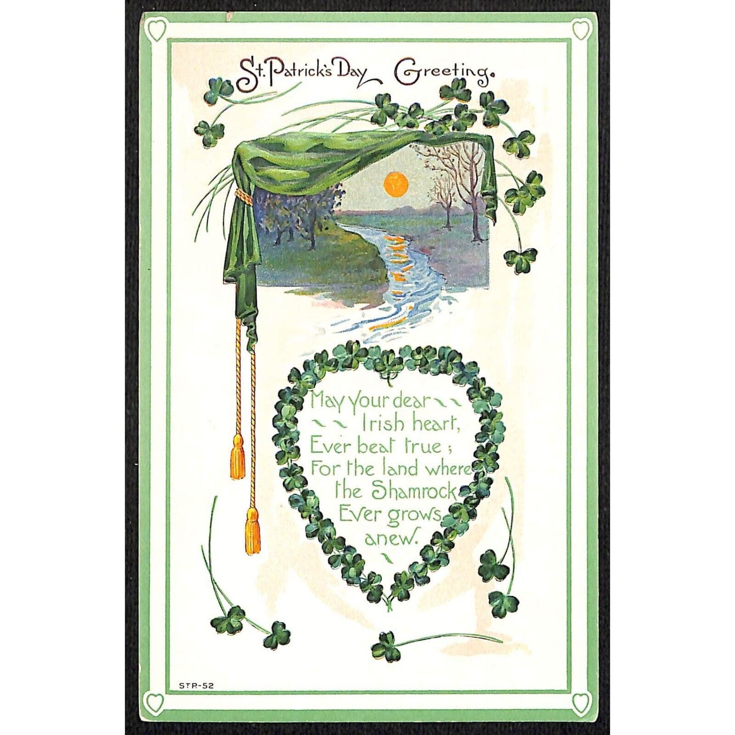 St. Patrick's Day Postcard "May Your Dear Irish Heart.." NP c1909-15 VGC