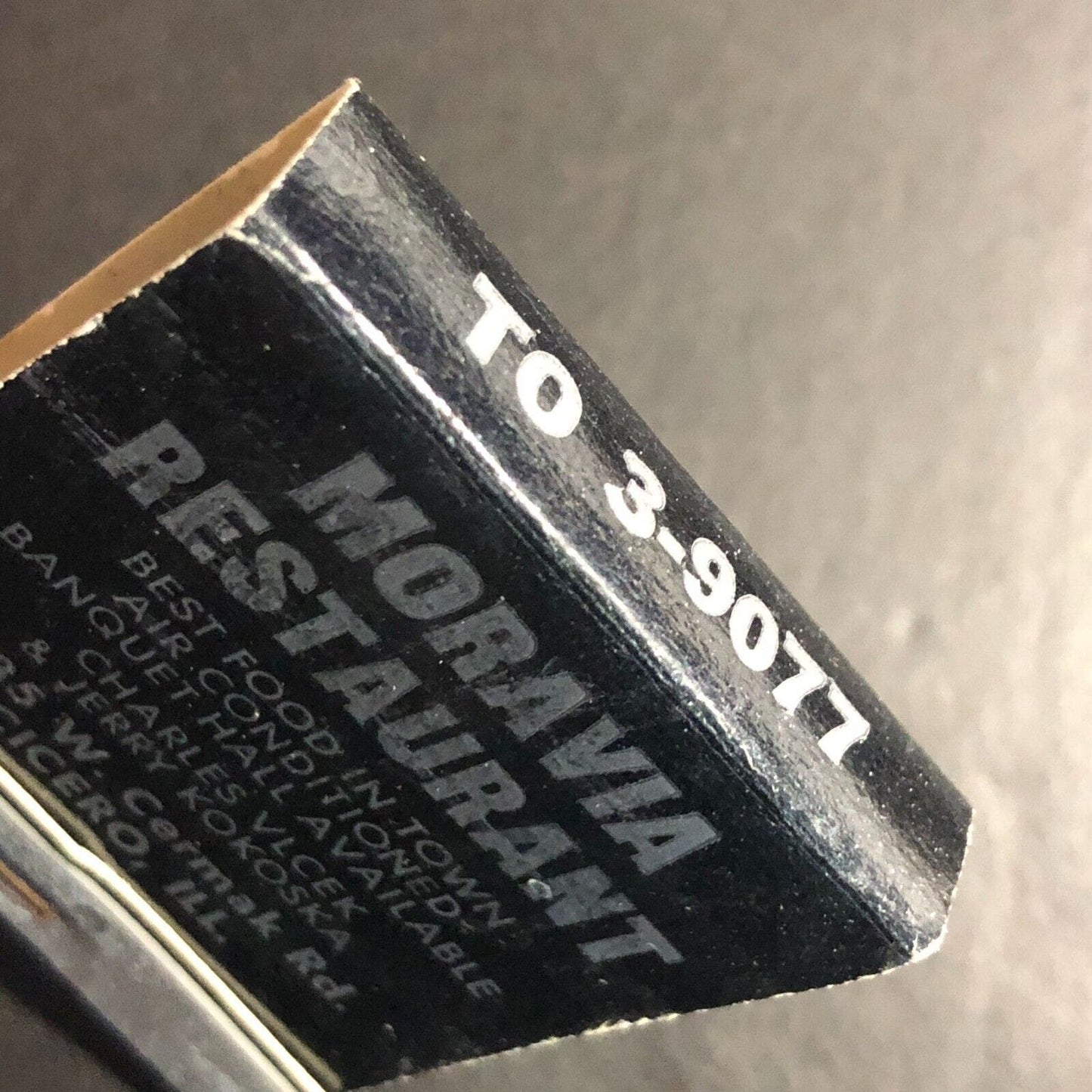 Moravia Restaurant Cicero, IL Full Matchbook c1960's Scarce