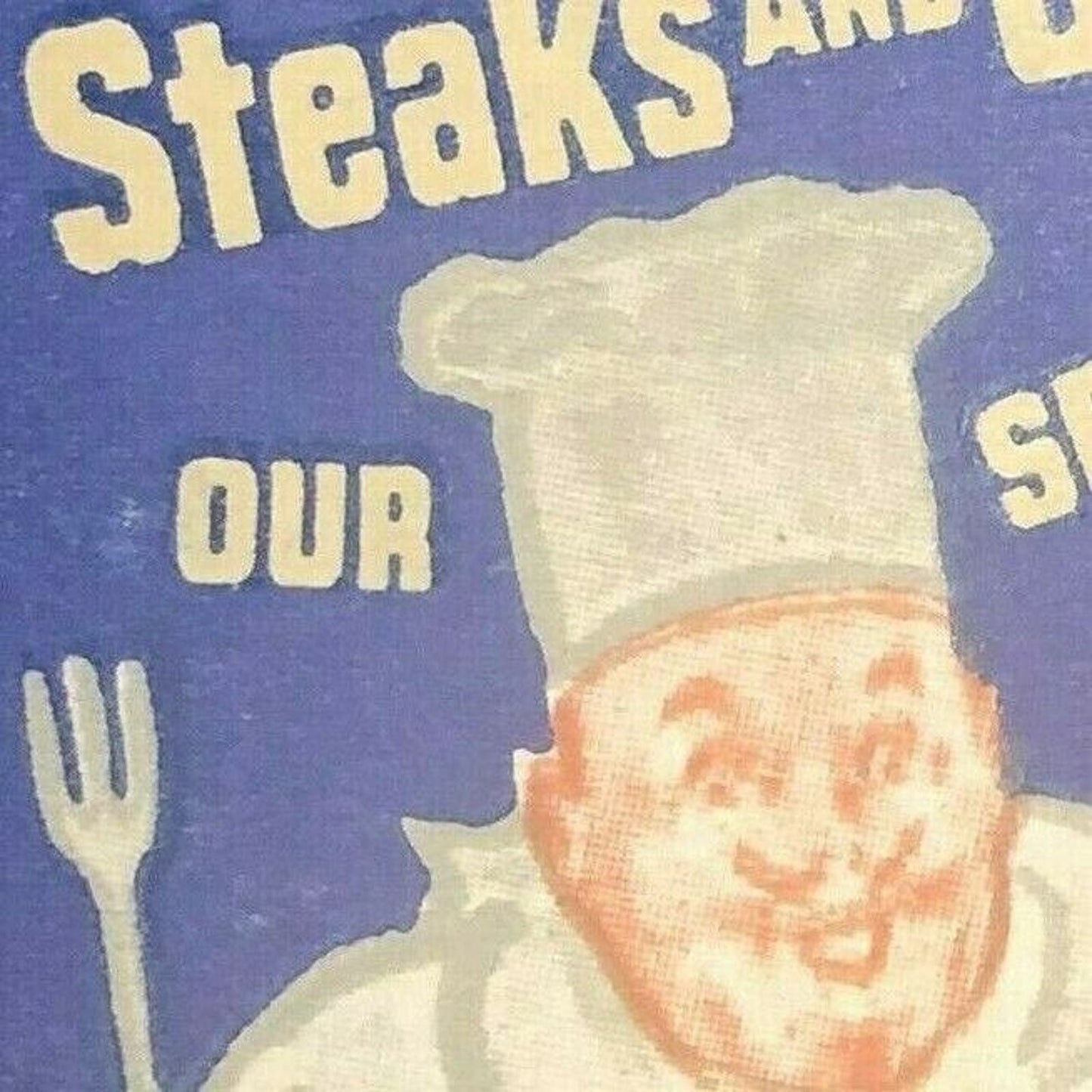 1940's-50's Full Matchbook "Steaks and Chops Our Specialty" Blank Field