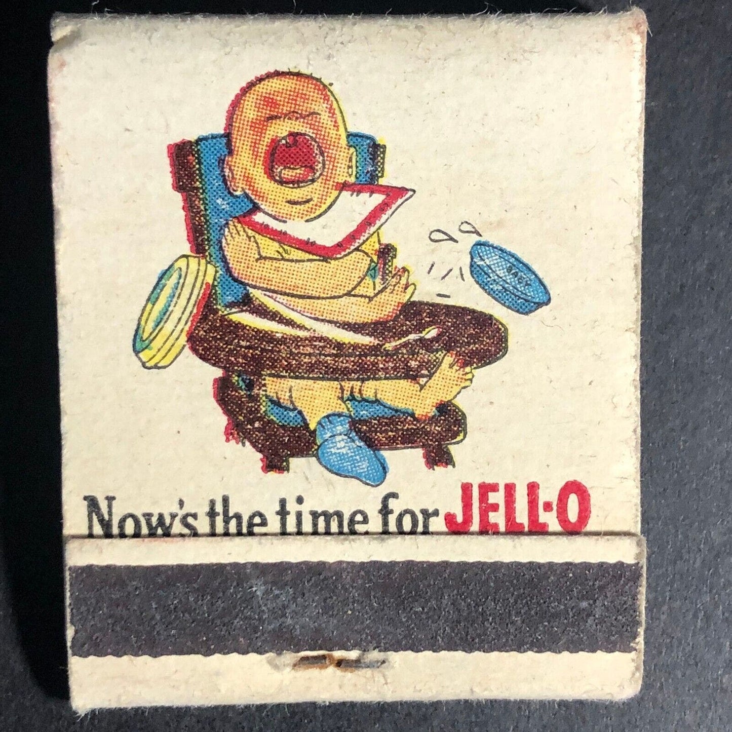 JELL-O Jello Crying Baby Twinkles Recipe Matchbook 1953 Full 20-Strike Scarce