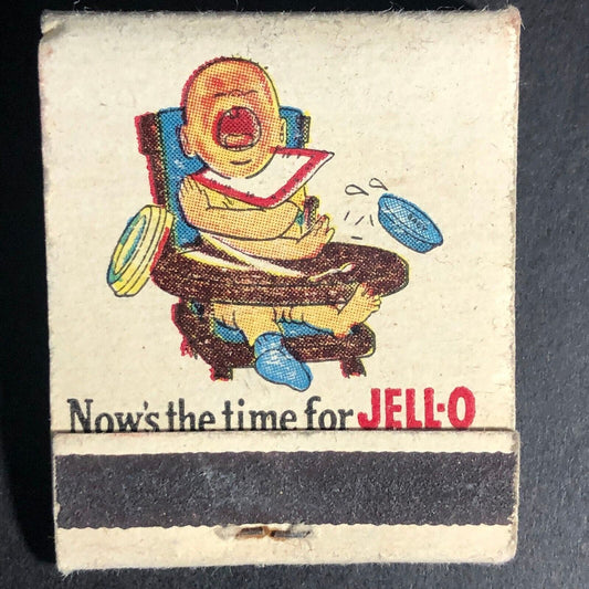 JELL-O Jello Crying Baby Twinkles Recipe Matchbook 1953 Full 20-Strike Scarce