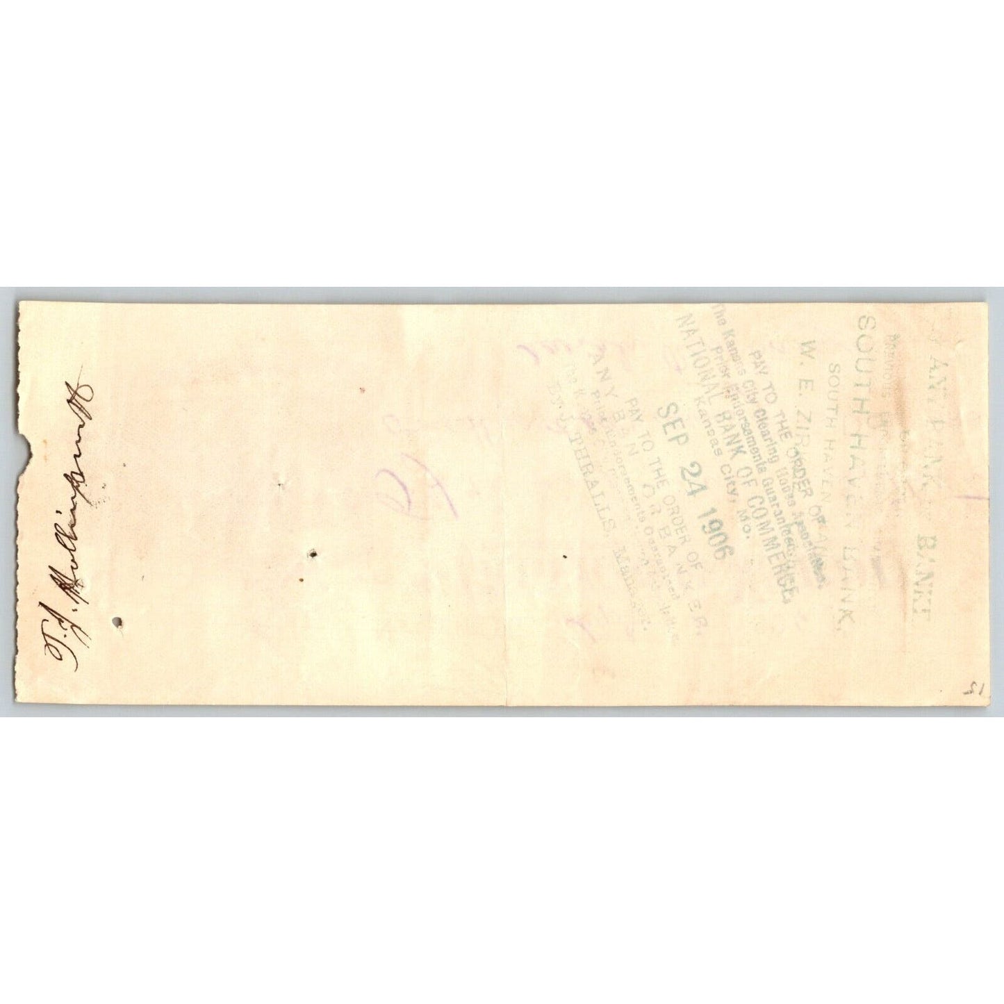 Nardin, Oklahoma Territory 1906 "Bank of Nardin" $170 Bank Check w/ Vignette