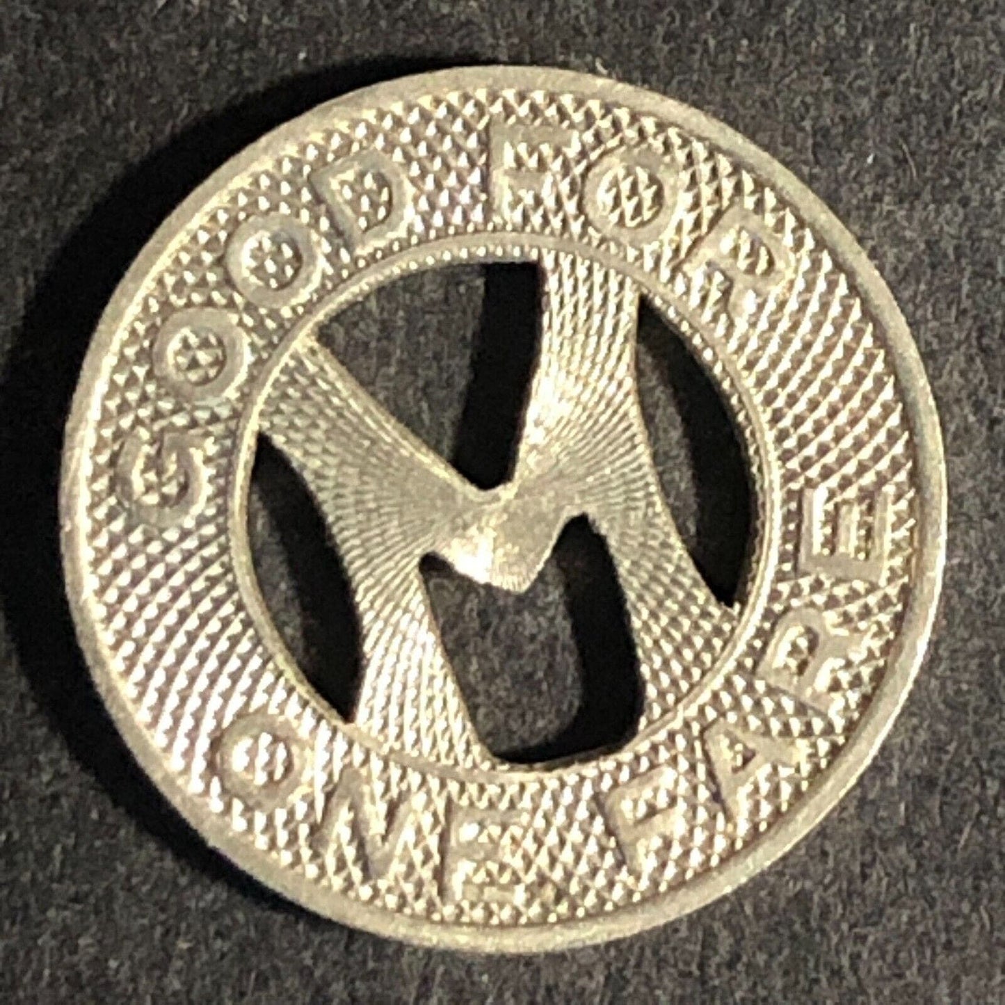 M and B Transit Lines Burlington NC Brass G/F One Fare Transit Token - 16mm