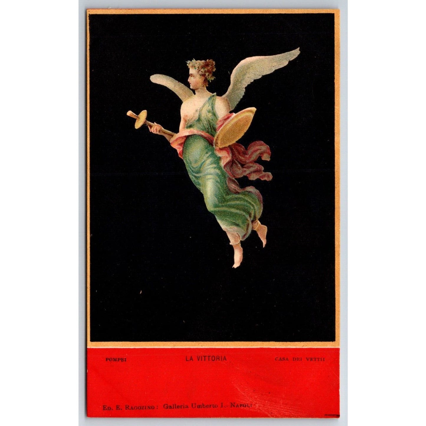 Italian Postcard Pompeii Casa Dei Vettii "Victory" La Vittoria c1901-1907 NP VGC