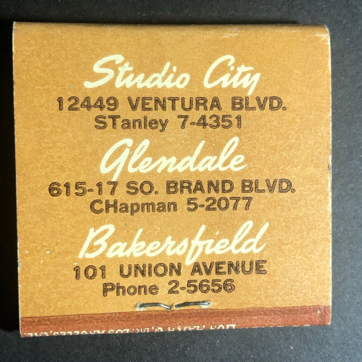 Scarce c1940's-50's Full Matchbook Saddle and Sirloin Studio City Glendale