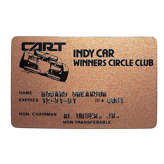 1991 CART Indy Car Winners Circle Club ID Card - Indianapolis IMS Race Racing