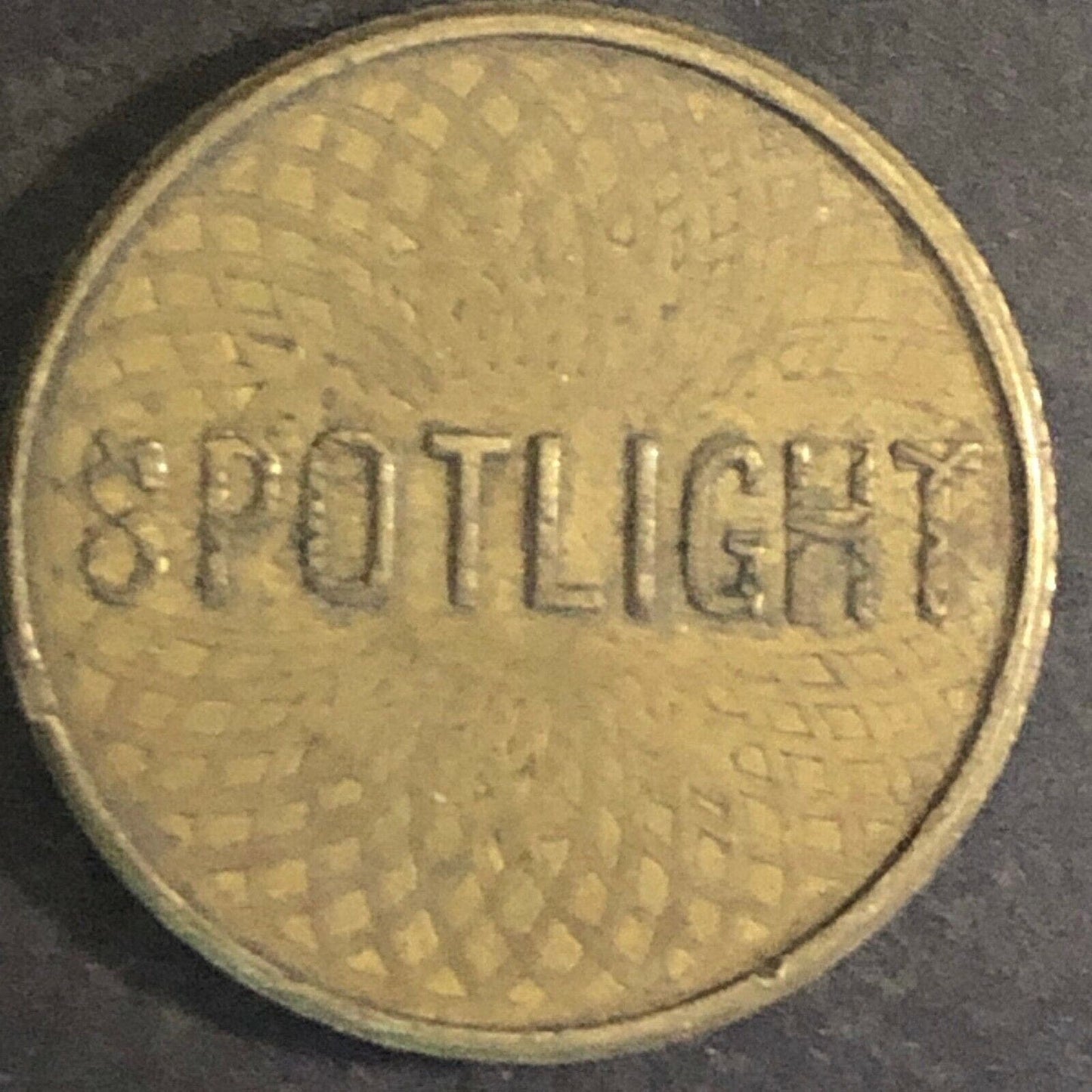 Vintage 20mm Brass "Spotlight 2301 E. 25th" Token w/ Spiral Pattern (Minnesota?)