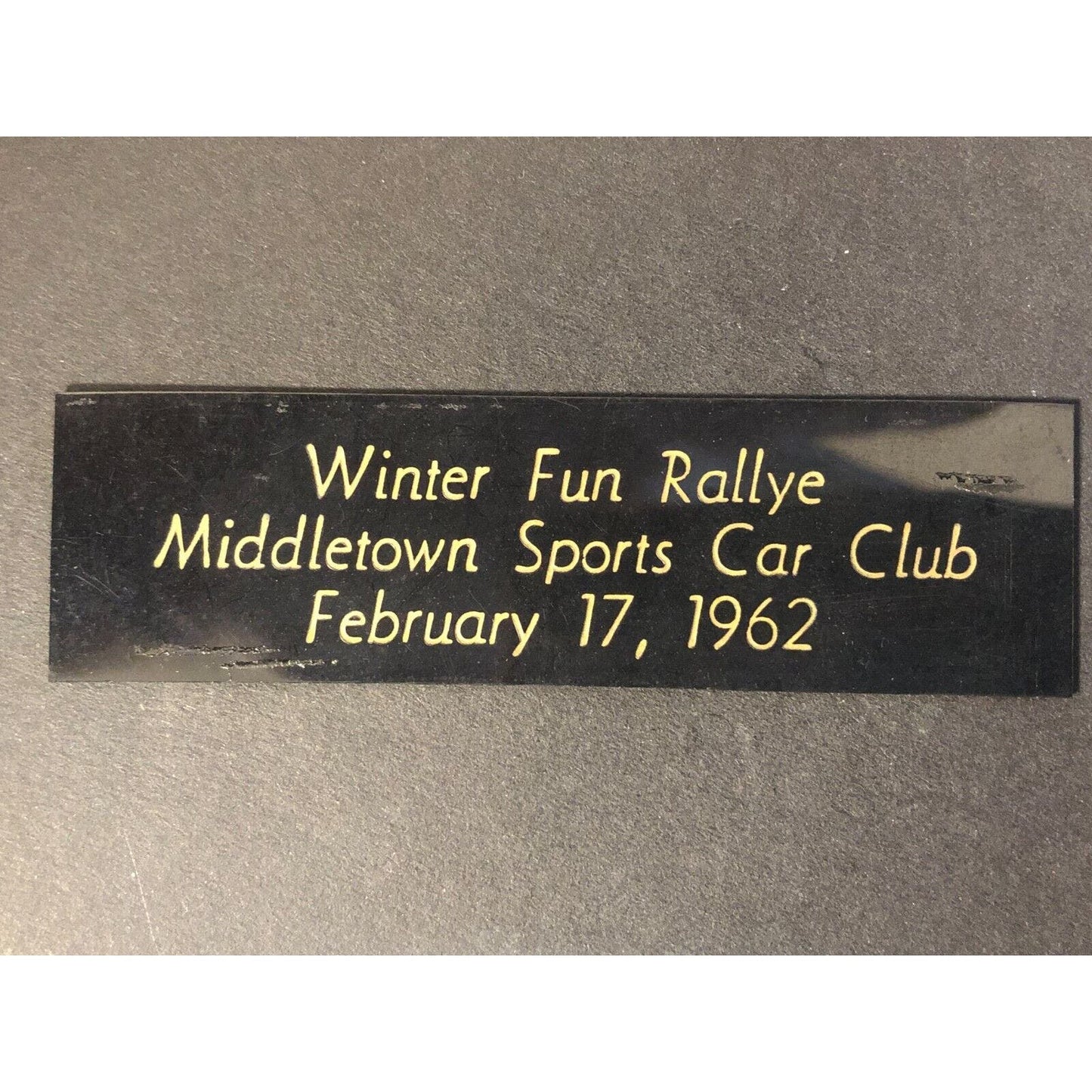 1962 Middletown Sports Car Club Winter Fun Rallye Auto Racing Wall Plaque