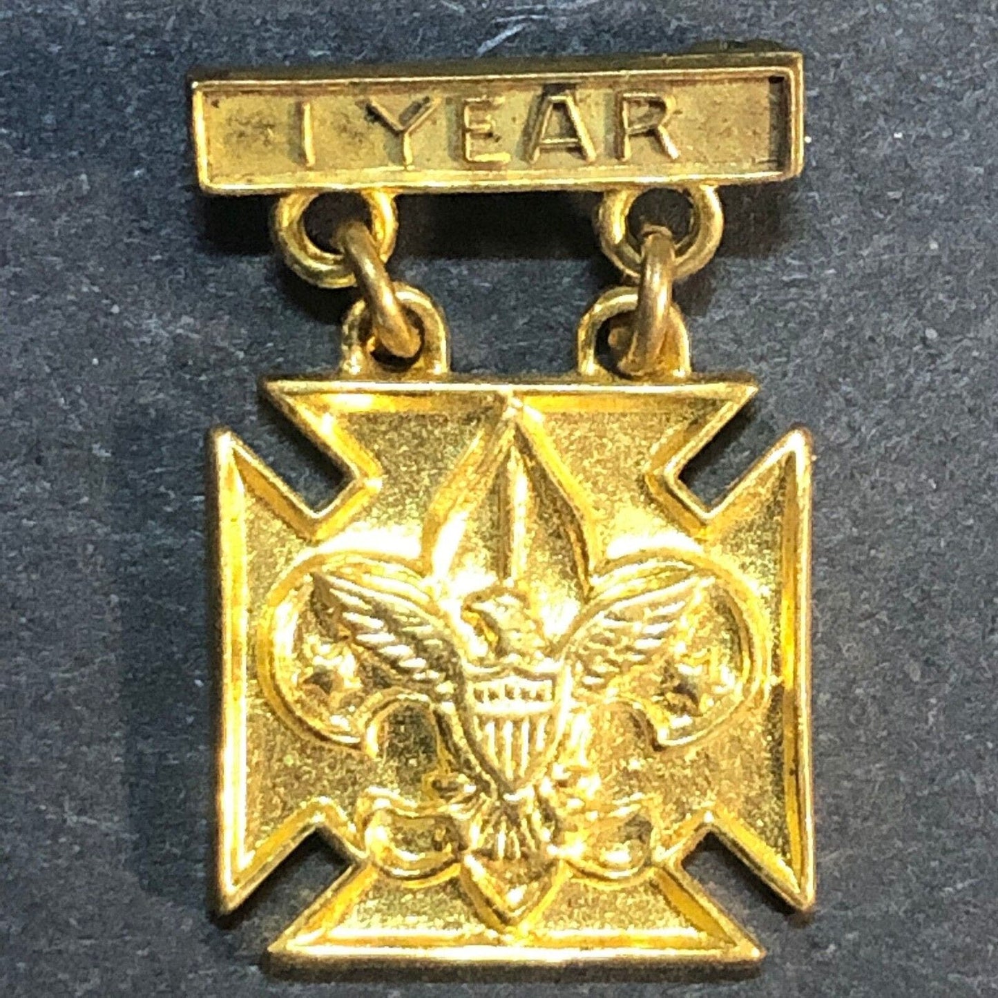 BSA Boy Scouts of America 1 Year Service Bar Pin 15mm - VGC