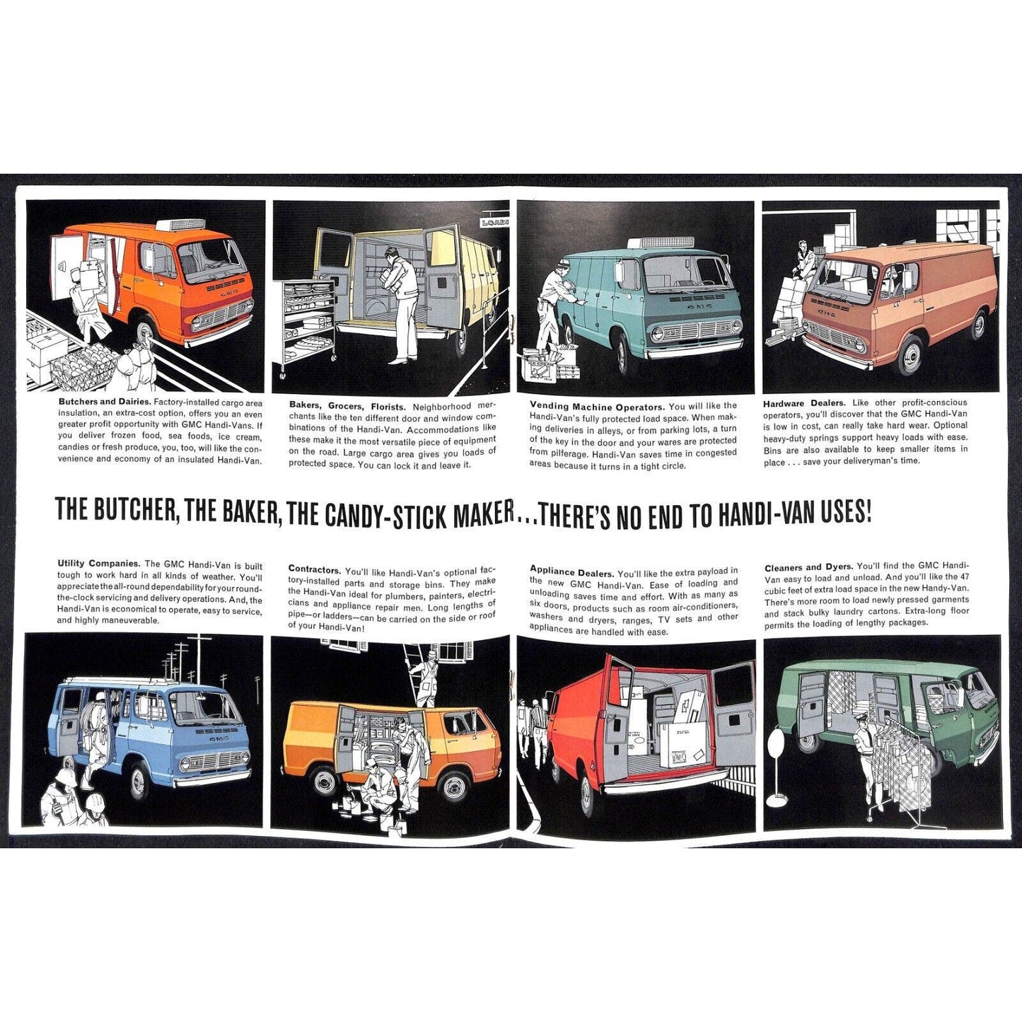 c1967 GMC Trucks Handi-Van Handi-Bus Brochure w/ Specs 12pp VGC Scarce