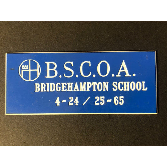 BSCOA Bridgehampton School 1965 Auto Racing Wall Plaque