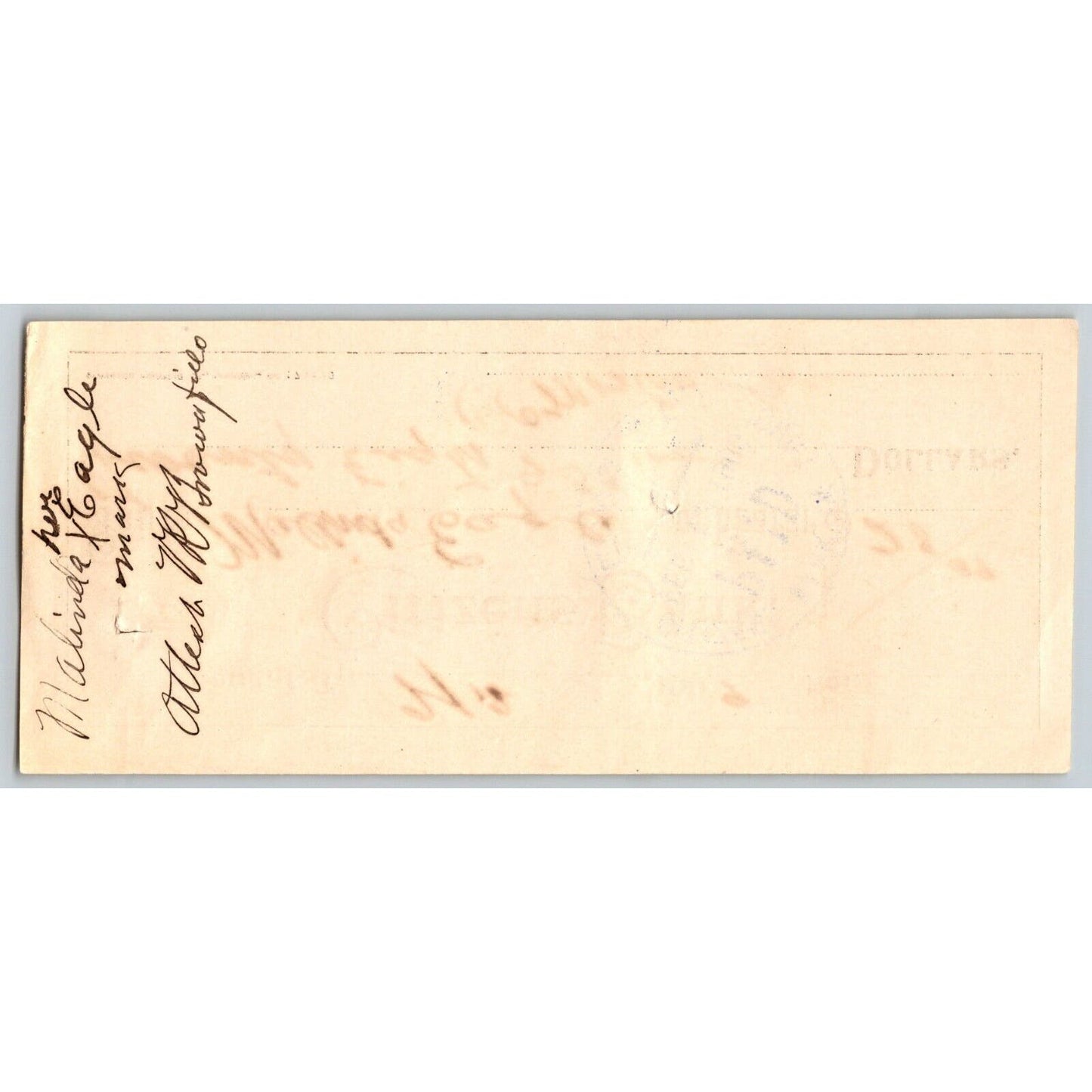 Long, Oklahoma 1909 Indian Territory "Citizens Bank" Check Scarce