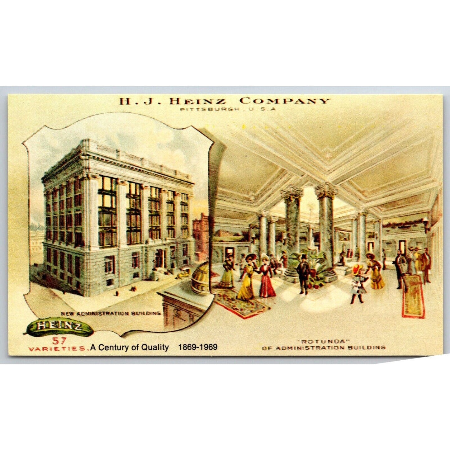Heinz Rotunda Admin. Building 100th Anniv. Advertising Postcard UP 1969 Reprint