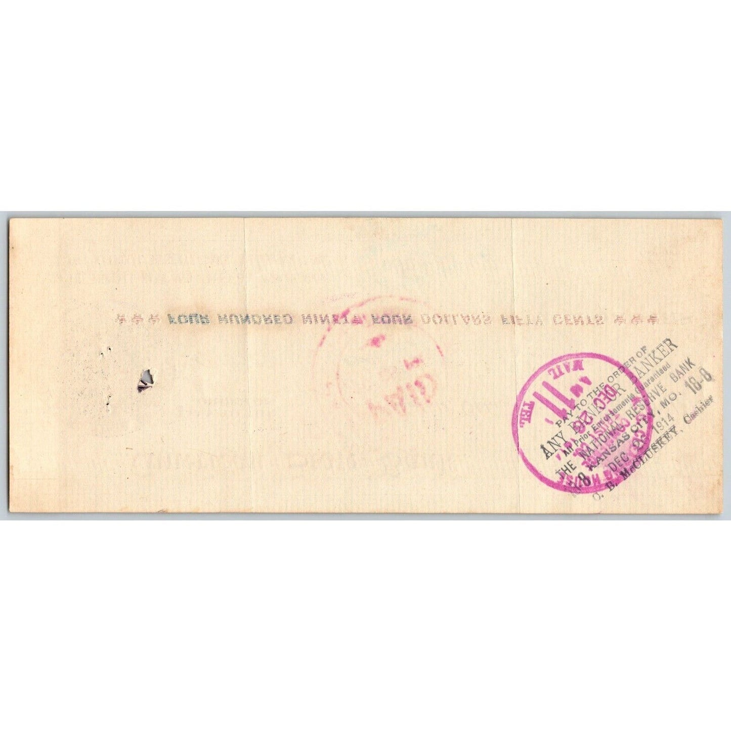 Rosedale Oklahoma Bank Check 1914 American State Bank - State Seal Star