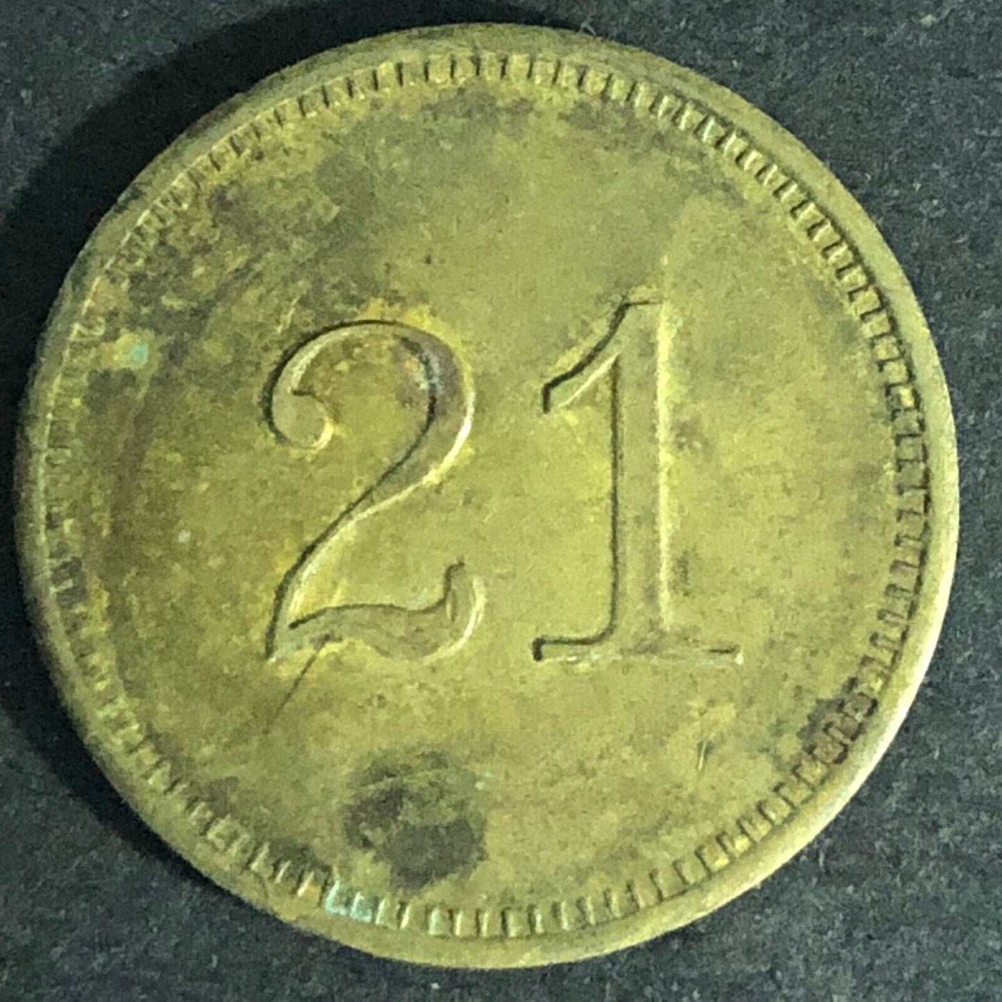 21 "25c Drinks Only" Brass Token (Unknown) 24mm VGC Scarce