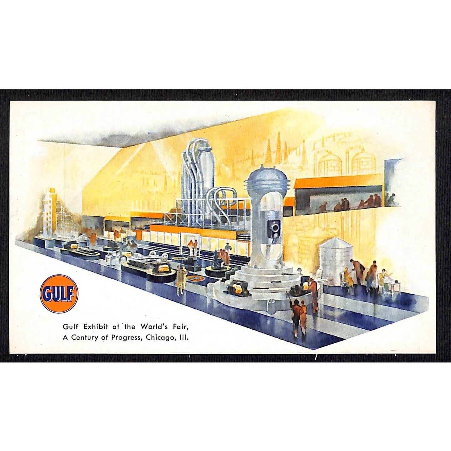 Gulf (Gas Oil) Exhibit Postcard 1933 1934 Chicago World's Fair Unposted VGC