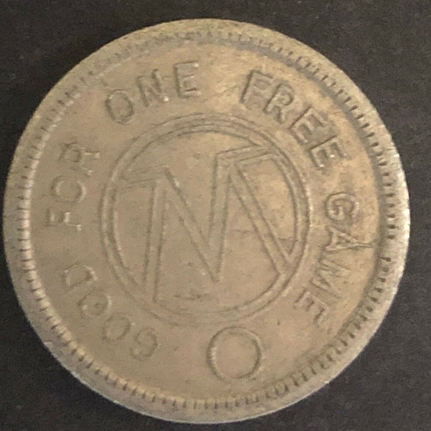 Vintage 22mm Brass "W" Good For One Free Game Token