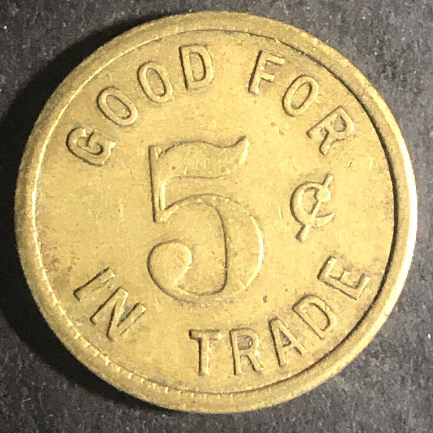 C.H.H. (Charles H. Hines ?*) Brass G/F 5¢ in Trade Token 21mm Scarce