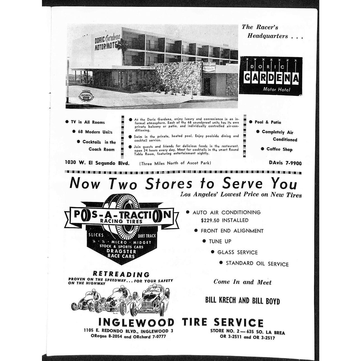 Scarce Nov 11 1961 USAC Championship Sprint Car Races Auto Racing Program Ascot