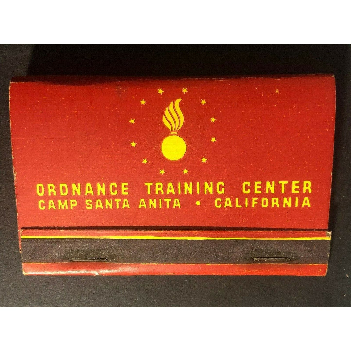 Scarce c1940's Full Matchbook Ordnance Training Center Camp Santa Anna Calif.