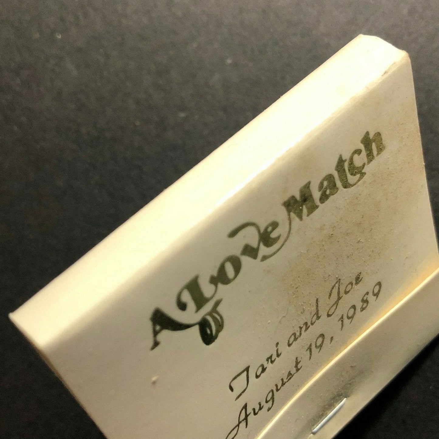 1989 Full Wedding Matchbook "A Love Match" Tari and Joe August 19, 1989"