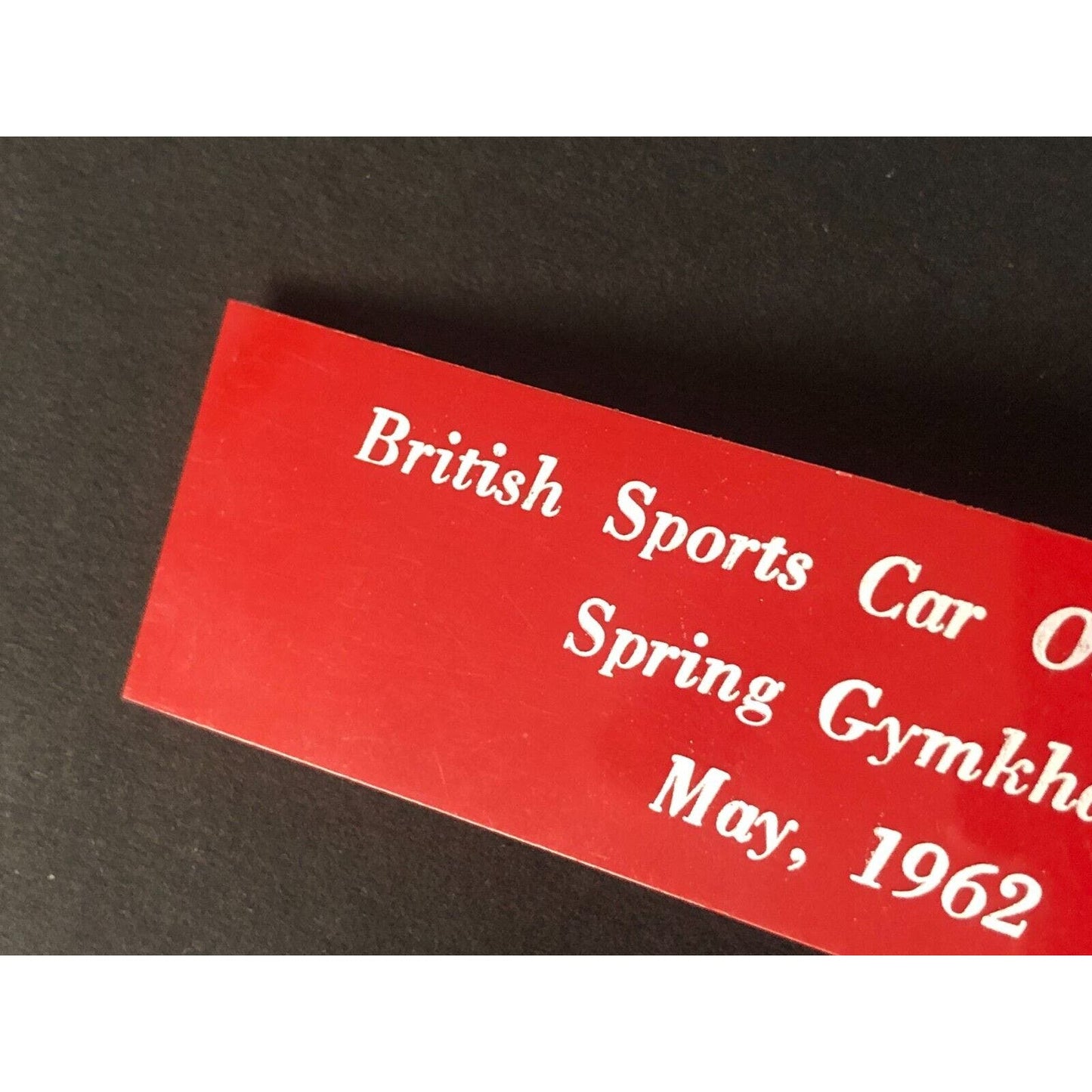 BSCOA Spring Gymkhana May 1962 Auto Racing Wall Plaque