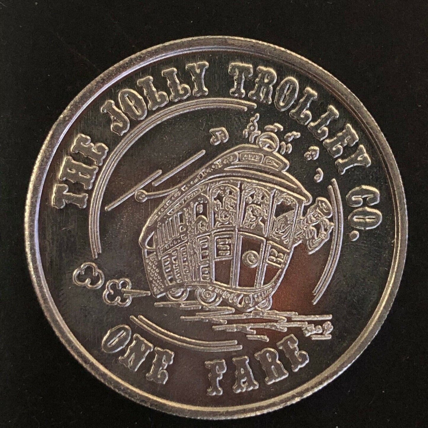 c1980's-90's Aluminum Clearwater, FL "The Jolly Trolley" Token 39mm One-Way