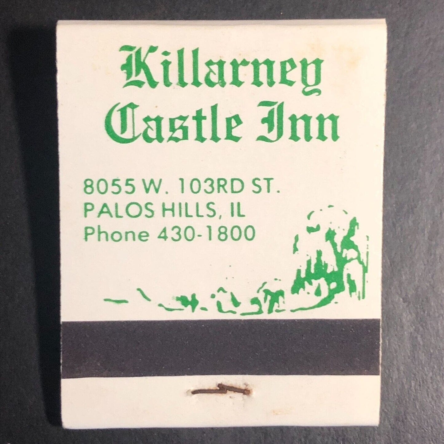 Killarney Castle Inn Restaurant Palos Hills, IL Full Matchbook c1974-84