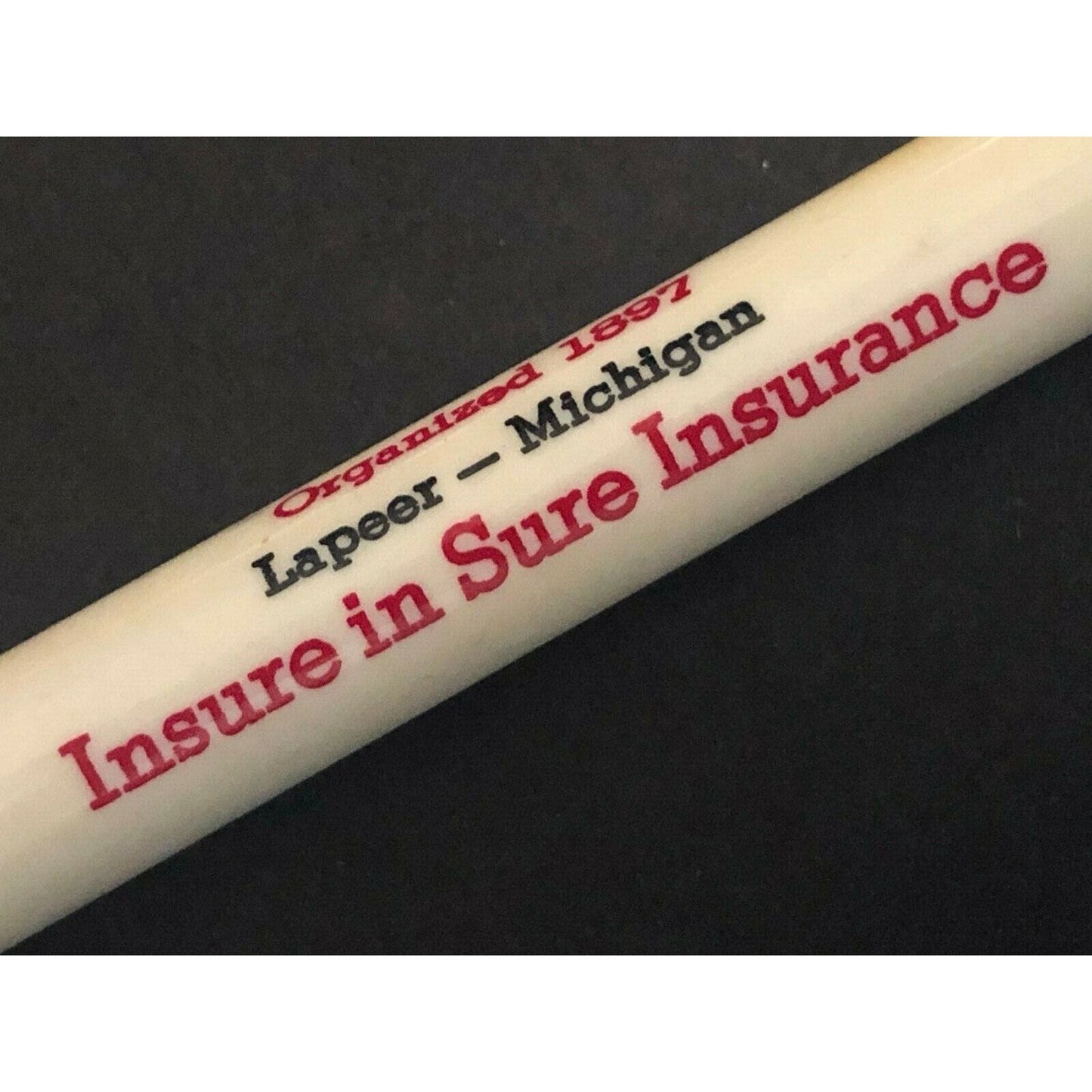 c1950's "State Mutual Cyclone Insurance Lapeer, MI" Advertising Bullet Pencil